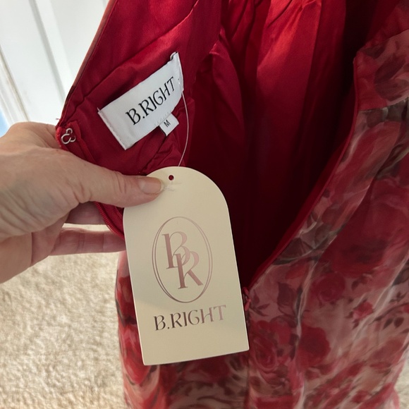 BRICK RED FLORAL HALTER MIDI DRESS - Picture 5 of 9